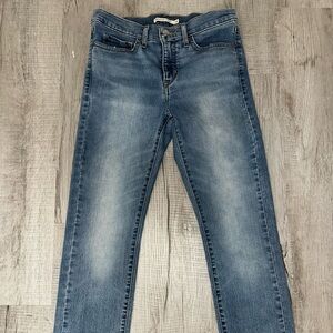 Levi’s 314 Women’s Shaping Straight Jeans 28x29 Blue Stretch Mid Rise Fit